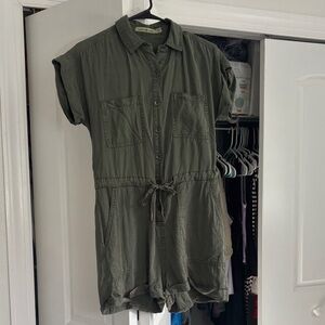 Calvin Klein Green Button-Up Romper